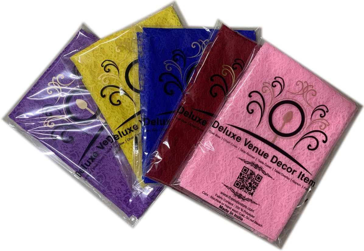 MDS Pack of 25 Vintage Lace Chair Bow Sashes for Wedding Events Supplies, Decorations for Birthday Parties, Baby Shower,Rustic Floral lace Chair Tie Backs sash Table Decorations - Ivory