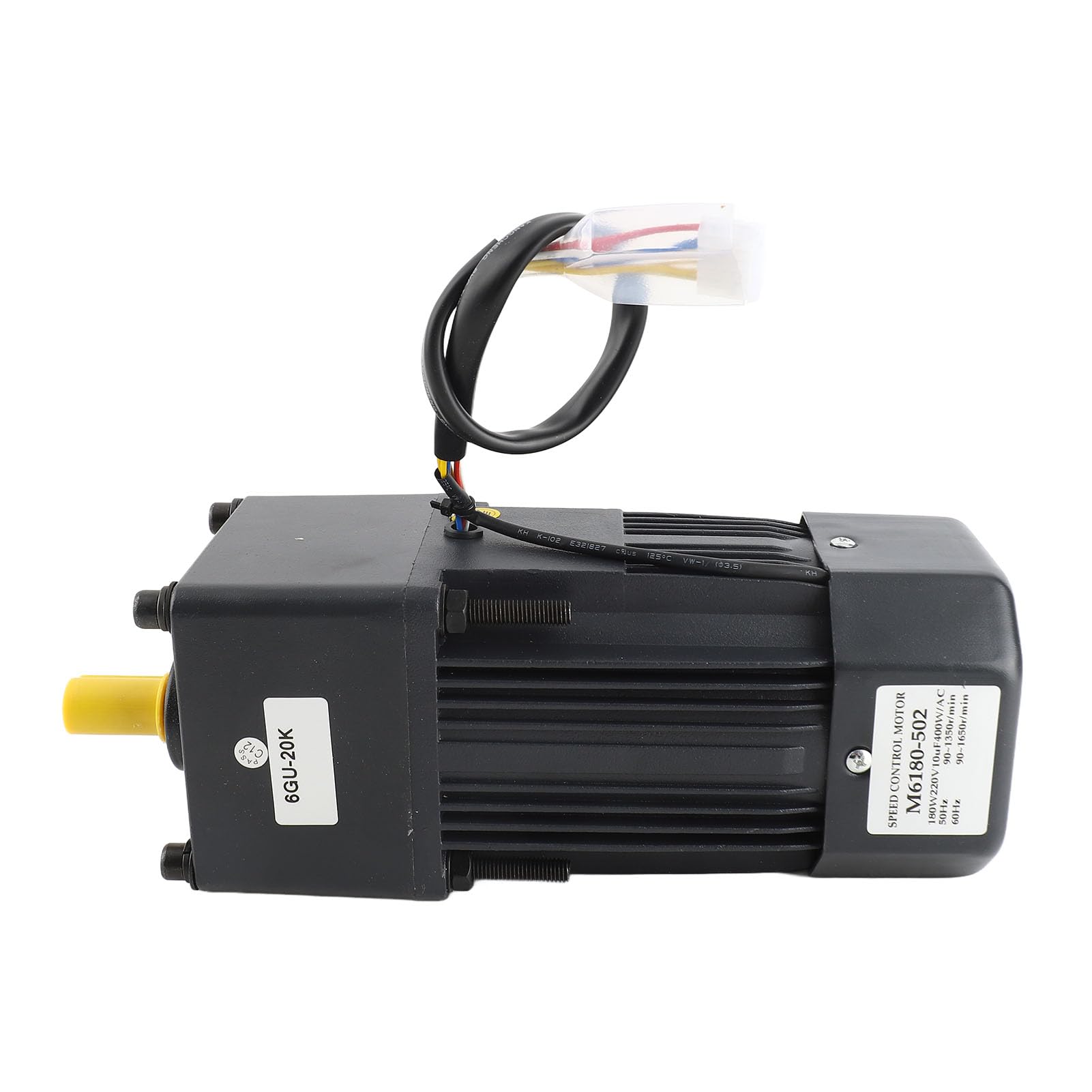 M6180-502 Motoriduttore con Riduttore da 180 W, Motore Reversibile CW/CCW a velocità Regolabile 220 V CA con Ventola di Raffreddamento in Alluminio per 10K-100K (Rapporto di riduzione 20k)