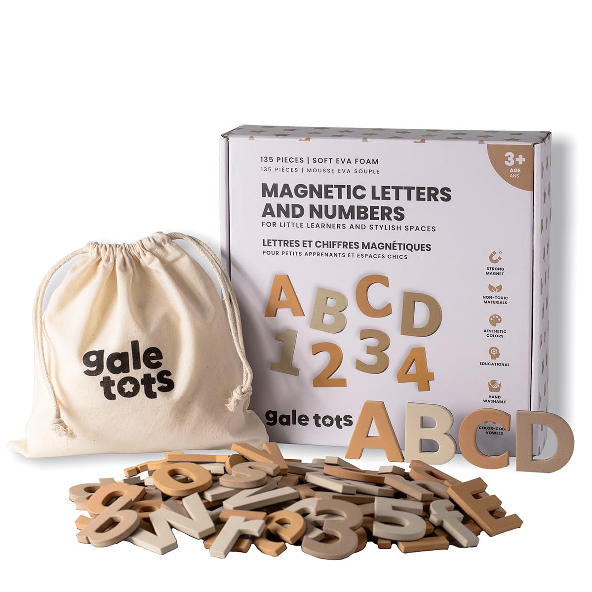 Gale Tots Magnetic Letters and Numbers -135 Pcs Alphabet Magnets