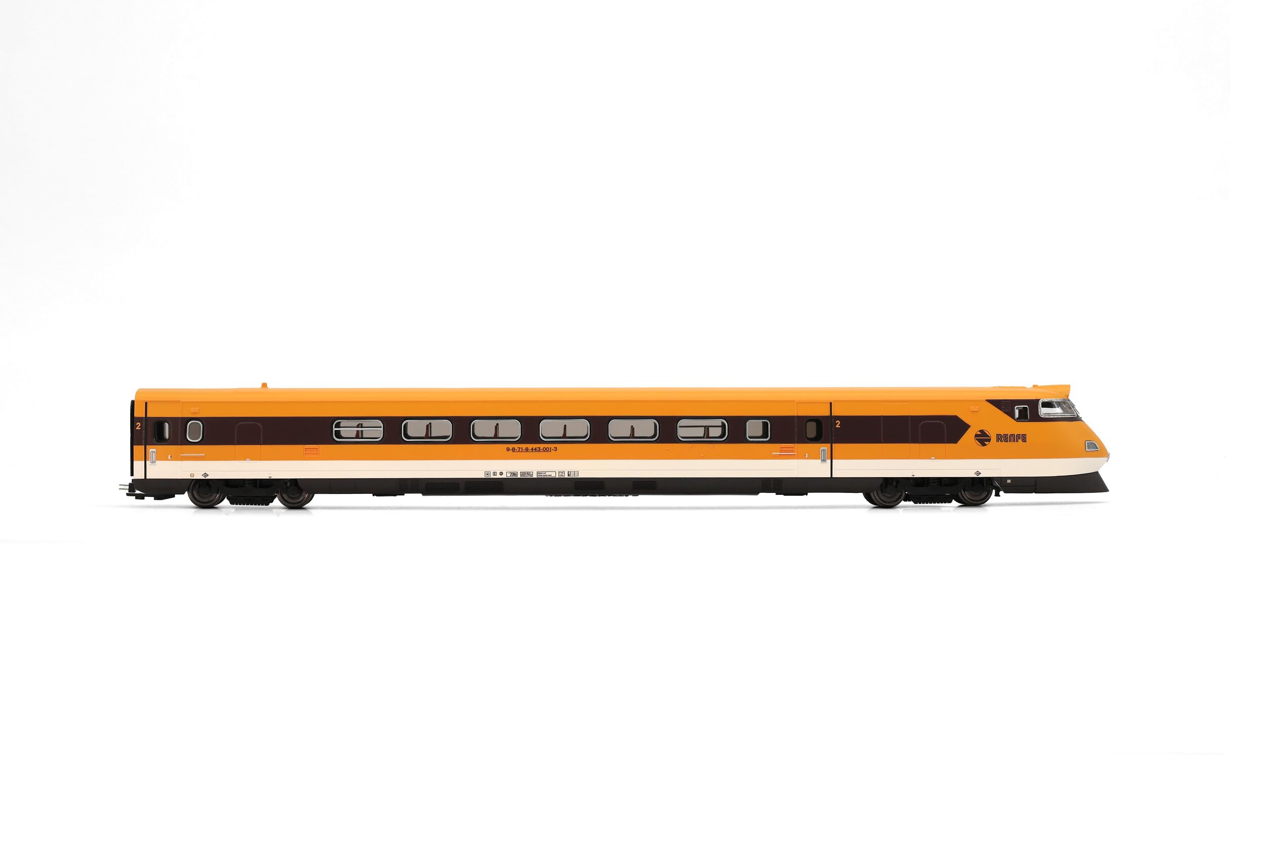 Electrotren HE2016 RENFE, basculante de Alta Velocidad EMU Clase 443, con Techo Amarillo y Logo Antiguo, EP. IVA Loco, Eléctrica