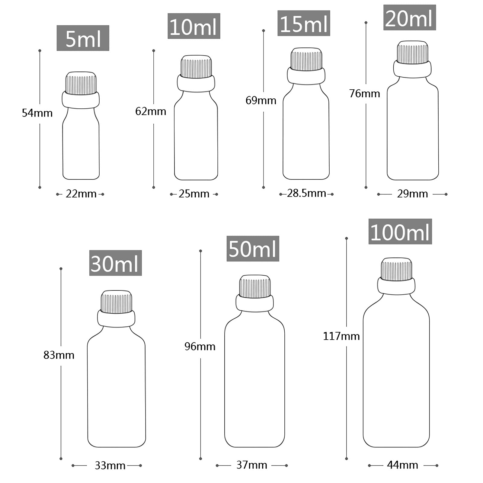 24 Piezas 100ml Botella de Cristal Azul con Tapón Cuentagotas Negro con Obturador, Frasco de Vidrio con Tapón a Rosca a Prueba de Manipulaciones para Cosmético, Aromaterapia, Viajes