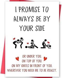 Funny Valentines Day Gifts for Him Her, Valentines Day Card for Men Women, Naughty Anniversary Birthday Card for Boyfriend Husband Fiance Girlfriend Wife Fiancee, I Promise to Always Be by Your Side