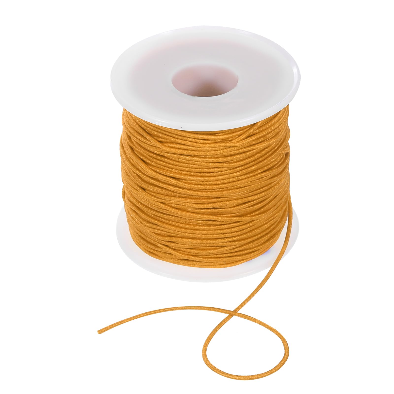 sourcing map 1.2mm Elastic String Cord Elastic Thread Beading String Cord for Jewelry Making Necklace Bracelet Beading, 54 Yards Yellow