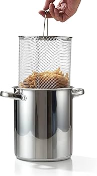 D.I.P pot 鉢 (A) 10.5 Qt. Steel Frying Pot With Basket | Chard | Everything