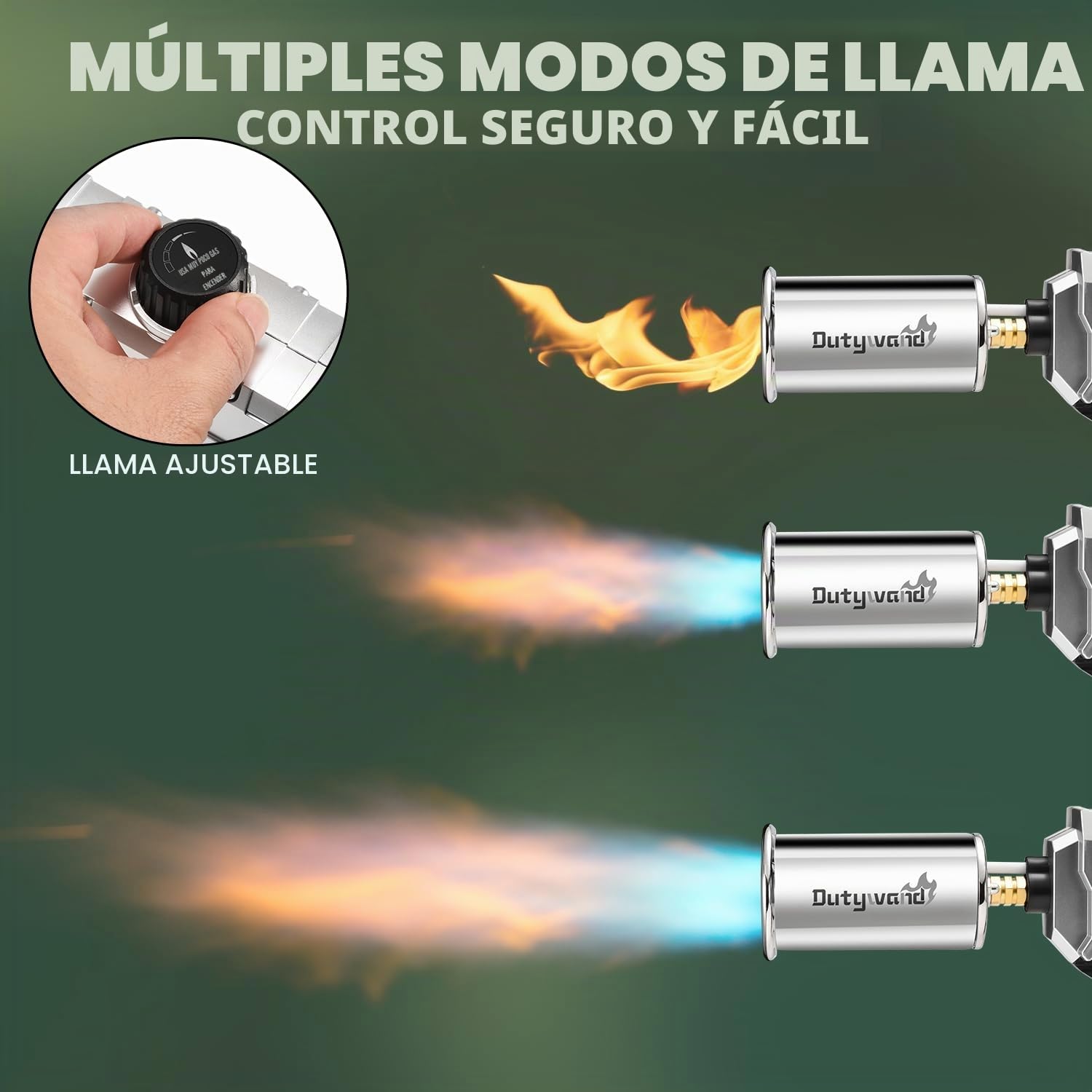 Potente pistola de antorcha de propano – Antorcha de cocina – Lanzallamas ajustable para barbacoa, camping, fogata, Weilding, filete abrasador, deshierbe (tanque no incluido)