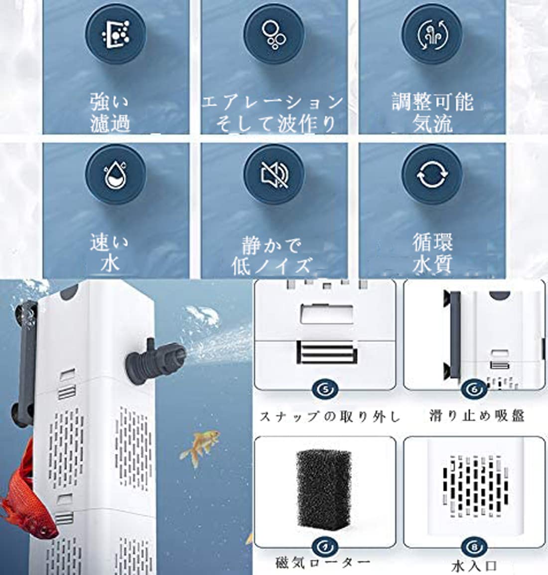 Amazon.co.jp: 水槽 フィルター アクアリウム フィルター 水中