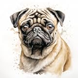 Generic DIY Pug Dog DIY Stamped Cross Stitch Kits for Beginners Easy 11CT Needlepoint Embroidery Counted Cross Stitch Kits Art Craft Wall Decoration and Gift 14x14inch(2)
