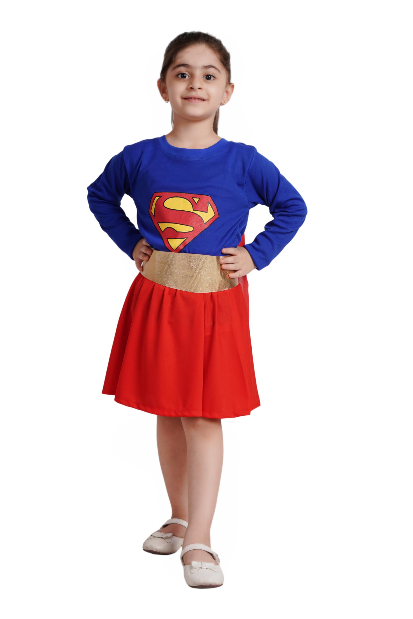 Kaku Fancy Dresses Polyester Superhero Girl Dress | Super Girl Costume - 5-6 Years, For Girls,Multicolor (B0C71KS5D9) Amazon Price History, Amazon Price Tracker