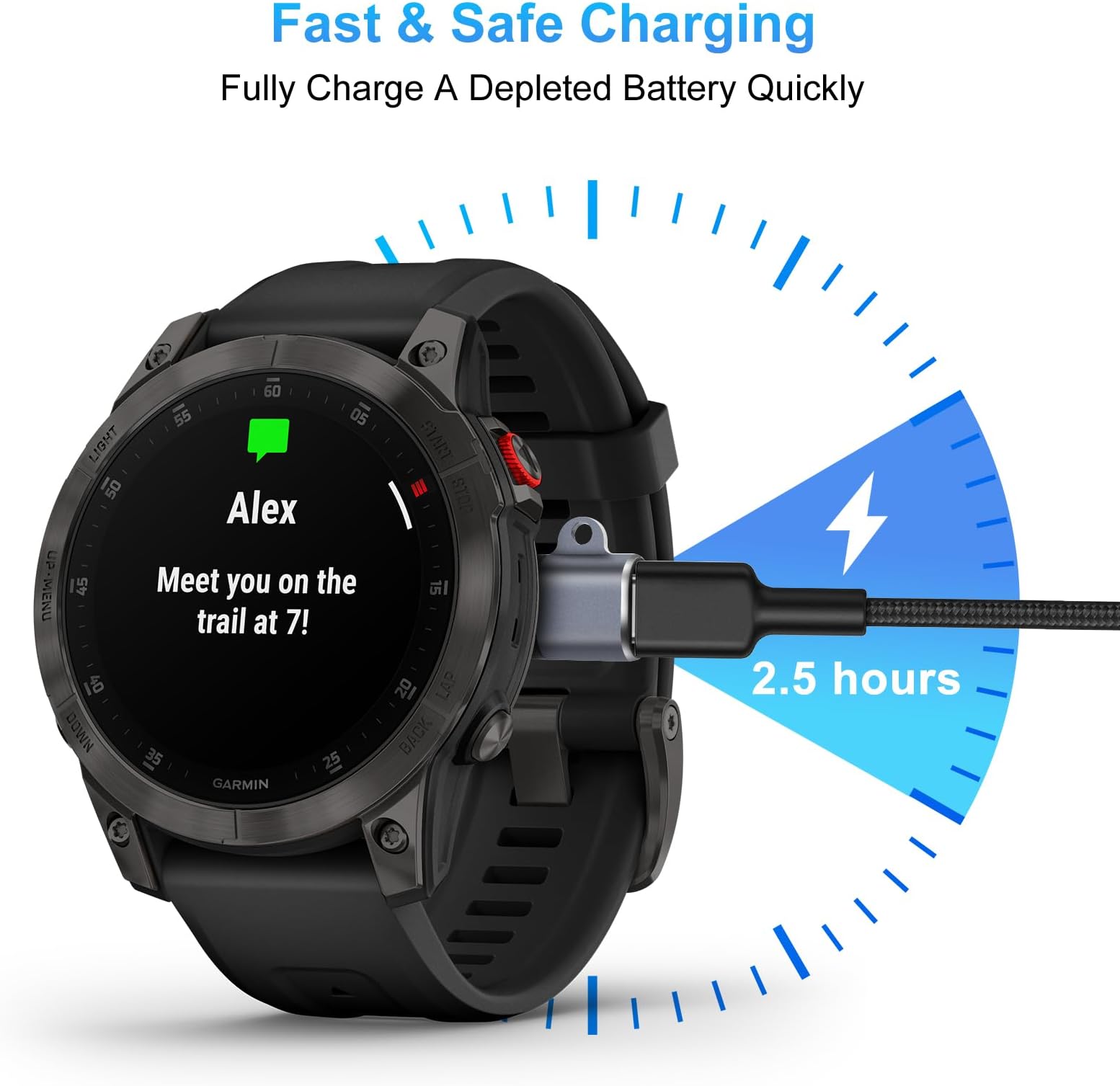 Watch Charging Adapter (2 Pack), USB-C Type C Female to Male Adapter Charging Port with Dust Plug Compatible with Garmin Fenix 7/7S/7X/6/6X/6S and More