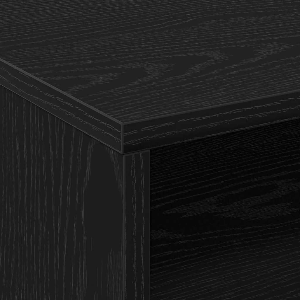 vidaXL Armoire avec étagère avec Roue Chêne Noir 60 x 48 x 74,5 cm, Rangement spacieux, Meuble en Bois rectangulaire, Design Moderne, Pratique pour Votre déco Maison