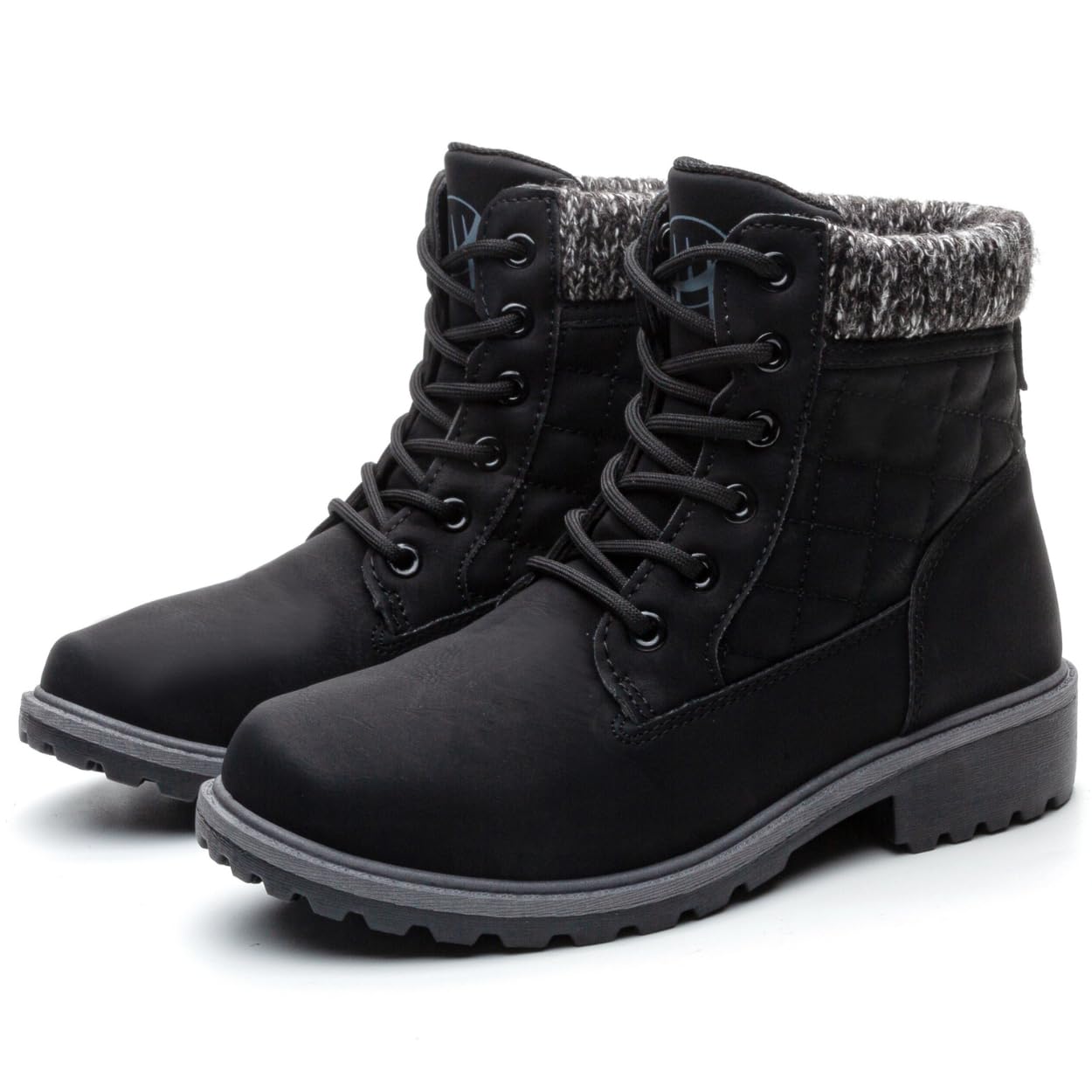 Women Work Hiking Boot - Hike Ankle Outdoor Non Slip Construction Lightweight Waterproof Comfortable Black White