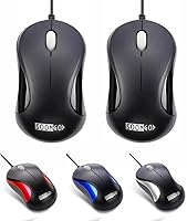 Vista 10 de SOONGO - Ratón óptico USB con cable para computadora portátil y uso doméstico, 2 unidades, compatible con computadoras portátiles, escritorio