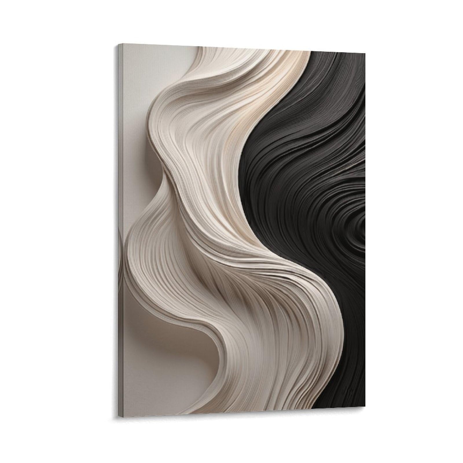 XPASHIQWC Black & White Wave Wall Decor Poster Canvas Prints Picture Modern Wall Art Picture Wall Hanging for Dining Room Kitchen Home Office Decor 20x30inch(50x75cm)