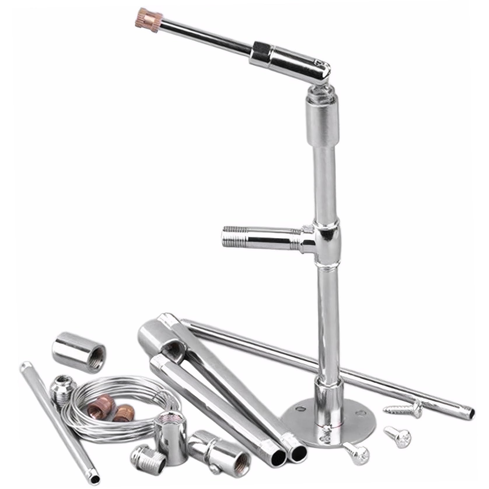Ameble Silver Action Figure Stand Clay Model Figure Stand Bracket Adjustable Metal Clay Sculpting Tools Metal Pipe Tools Stable Model Modeling For Sculpting Statue Craft.