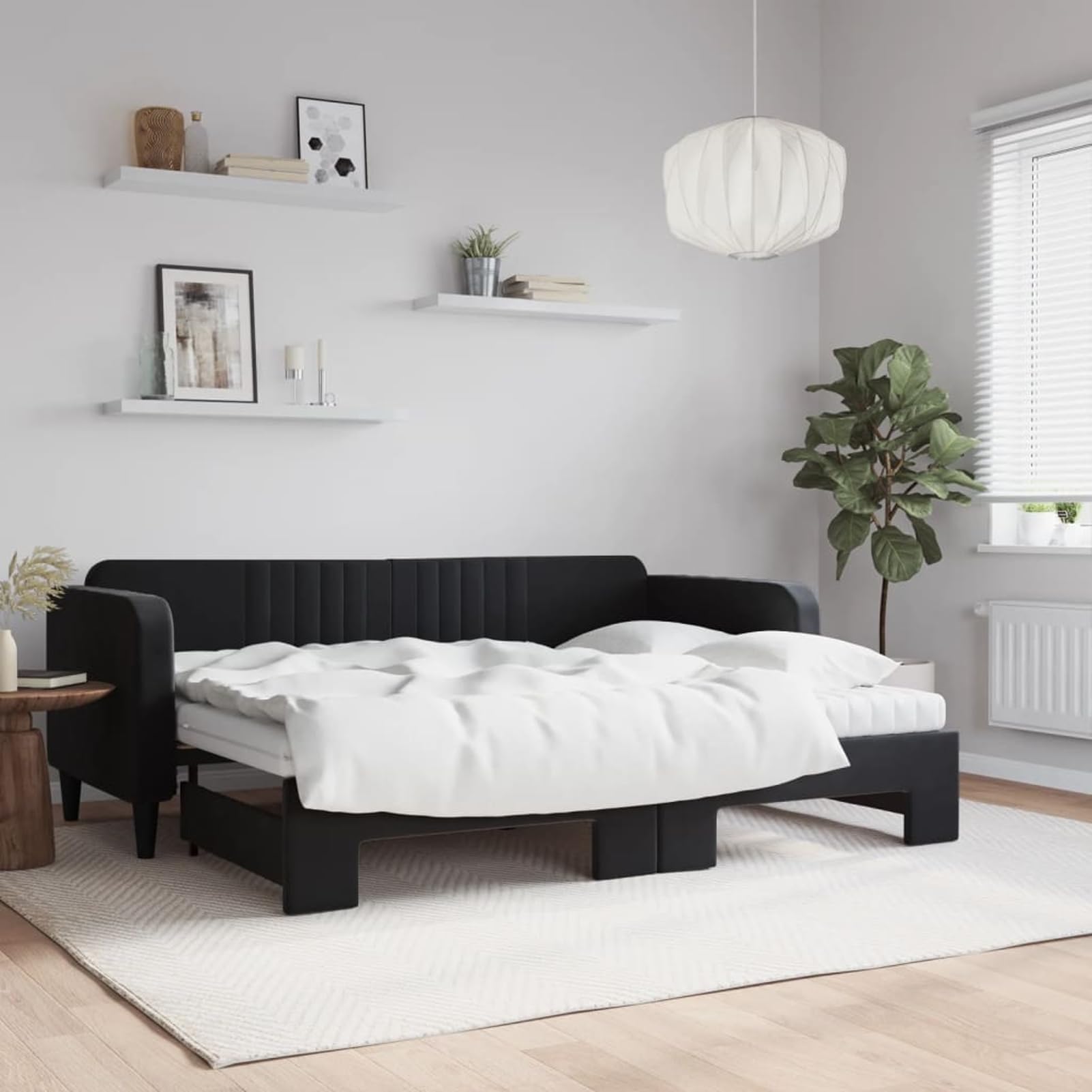 ATOMSTACK MAKER Divano letto pieghevole 2 in 1, in velluto, con 2 materassi in schiuma da 80 x 200 cm, struttura in legno e metallo, design moderno minimalista, per soggiorno o camera da letto degli
