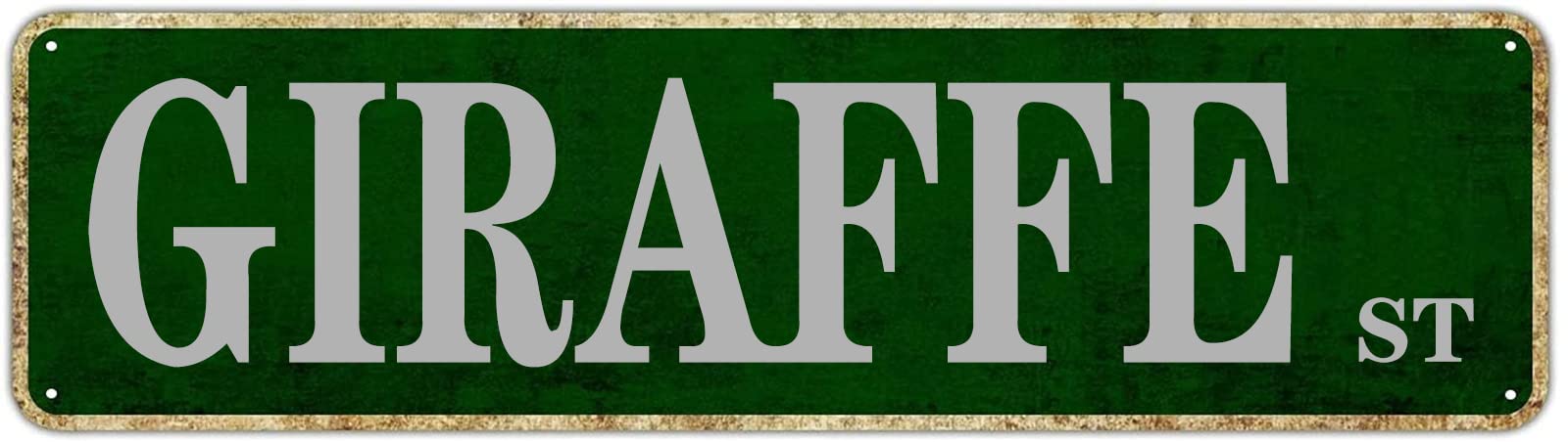 peiyeety Giraffe St Vintage Street Sign, 4x16 Inch Rustic Animal Themed Wall Decor, Retro Metal Sign for Home, Garage, Bar, Farmhouse, Outdoor Patio, Man Cave, Waterproof Tin Sign, Durable Wall Art