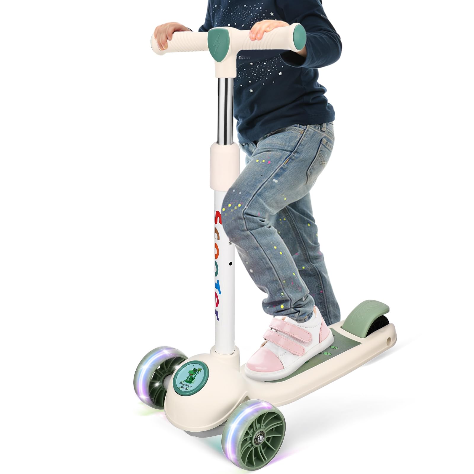 Baluue Dreirad Kinderroller Höhenverstellbar 61, 5-72, 5 cm | Kunststoff und Metall, bis 60kg Belastbar, für Outdoor Einsatz, Geeignet für Kinder
