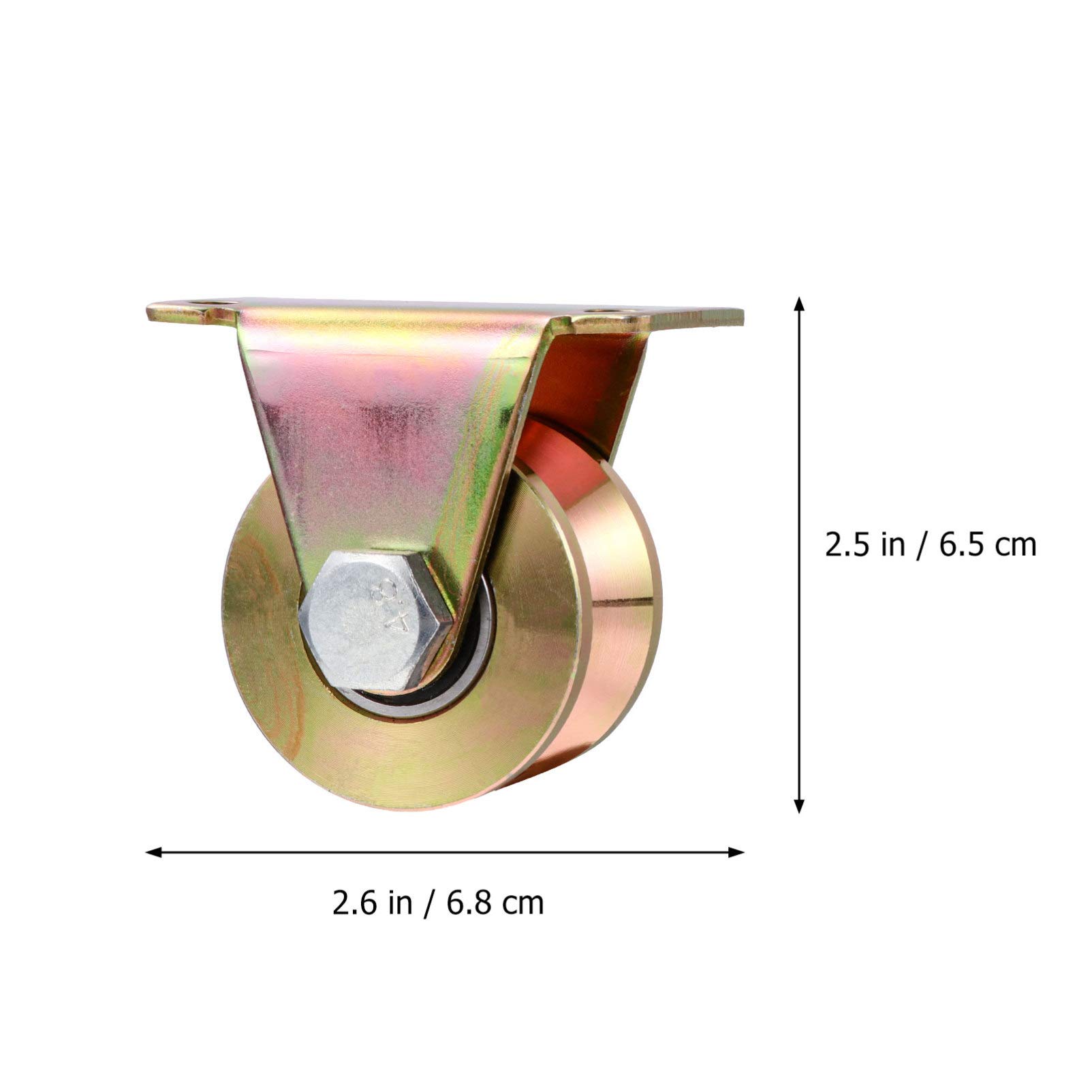 Garneck 2pcs Door Single Wheel Rail Door Pulley Block V-Type Groove Wheel Track Pulley