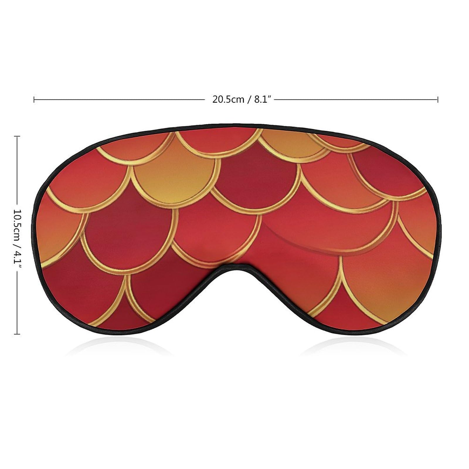 Fish Scale Pattern Sleep Mask Eye Shade Cover Adjustable Strap for Travel Lunch Break Women Men