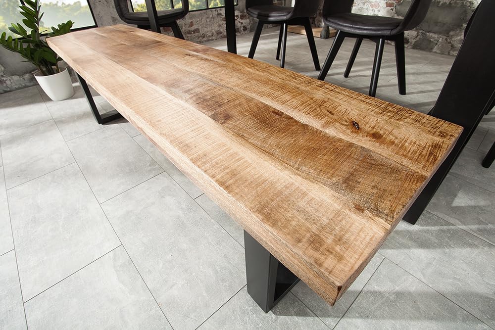 Riess Ambiente Design Sitzbank Iron Craft 170cm Mangoholz Eisen Industrial Design Küchenbank Holzbank Bank