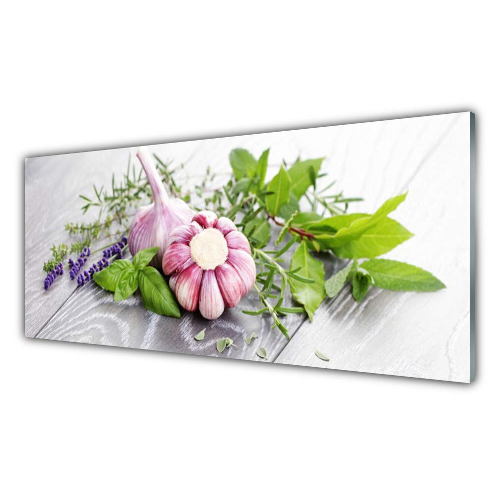 Tableau en verre acrylique 125x50cm Tulup - Décoration murale fleur d'ail avec 4 crochets