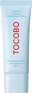 Bio Watery Sunscreen SPF 50 Broad Spectrum Korean Facial Sun Cream with Hyaluronic Acid - Lightweight Daily Face Sunblock Lotion - Vegan, Hypoallergenic, Oxybenzone-Free 1.35 fl oz