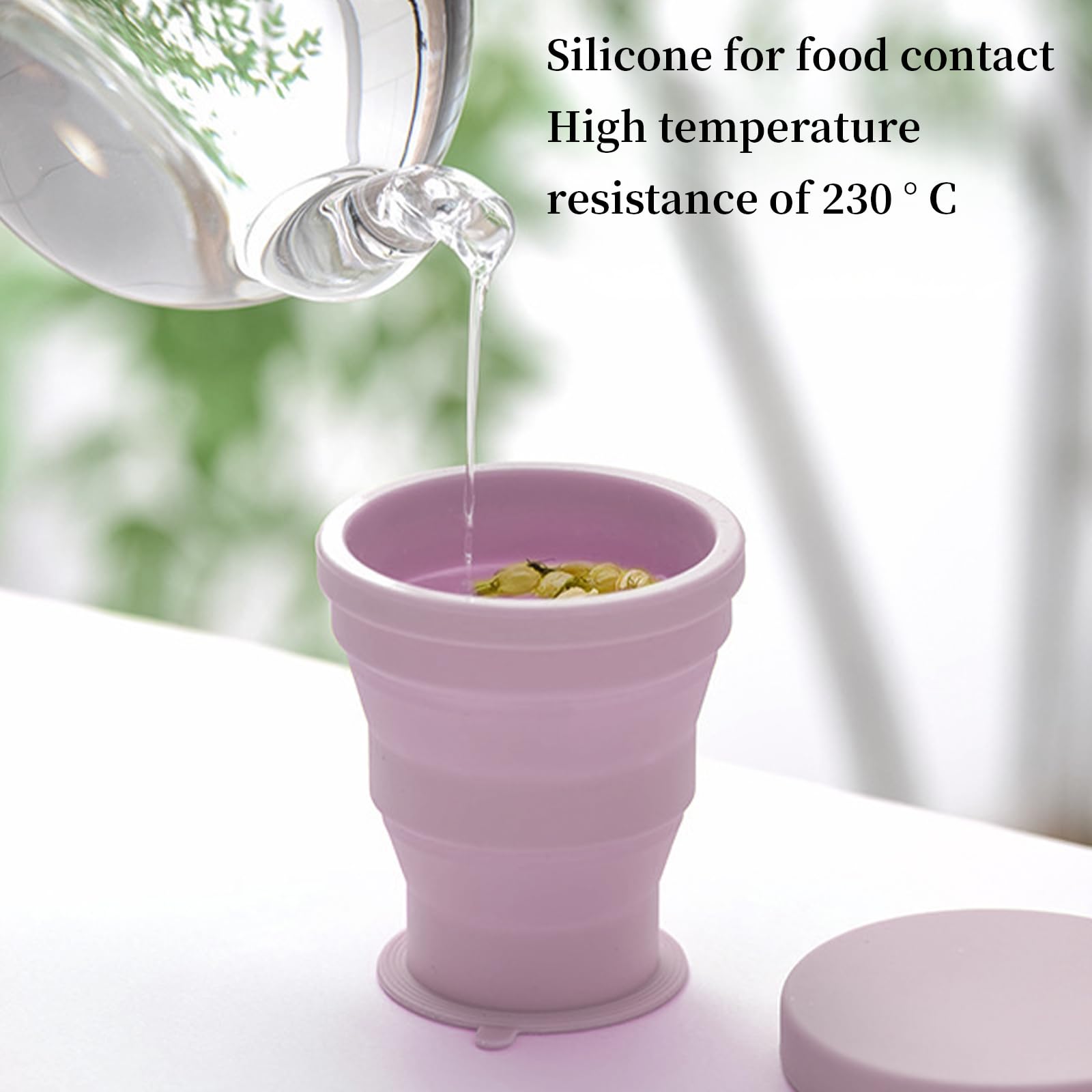 3 Pezzi Coppa di Viaggio Tazze di Silicone Pieghevole 180ml Tazza Caffe Tazza d'Acqua Pieghevole Riutilizzabile con Coperchio di Sigillatura per Outdoor, Campeggio, Escursionismo