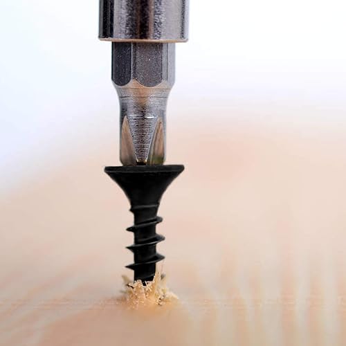 Miniatura 5 de SG TZH - Tornillo de acero inoxidable con revestimiento de fosfato negro, cabeza plana, de autorroscado rápido, para madera, viga y panel de yeso