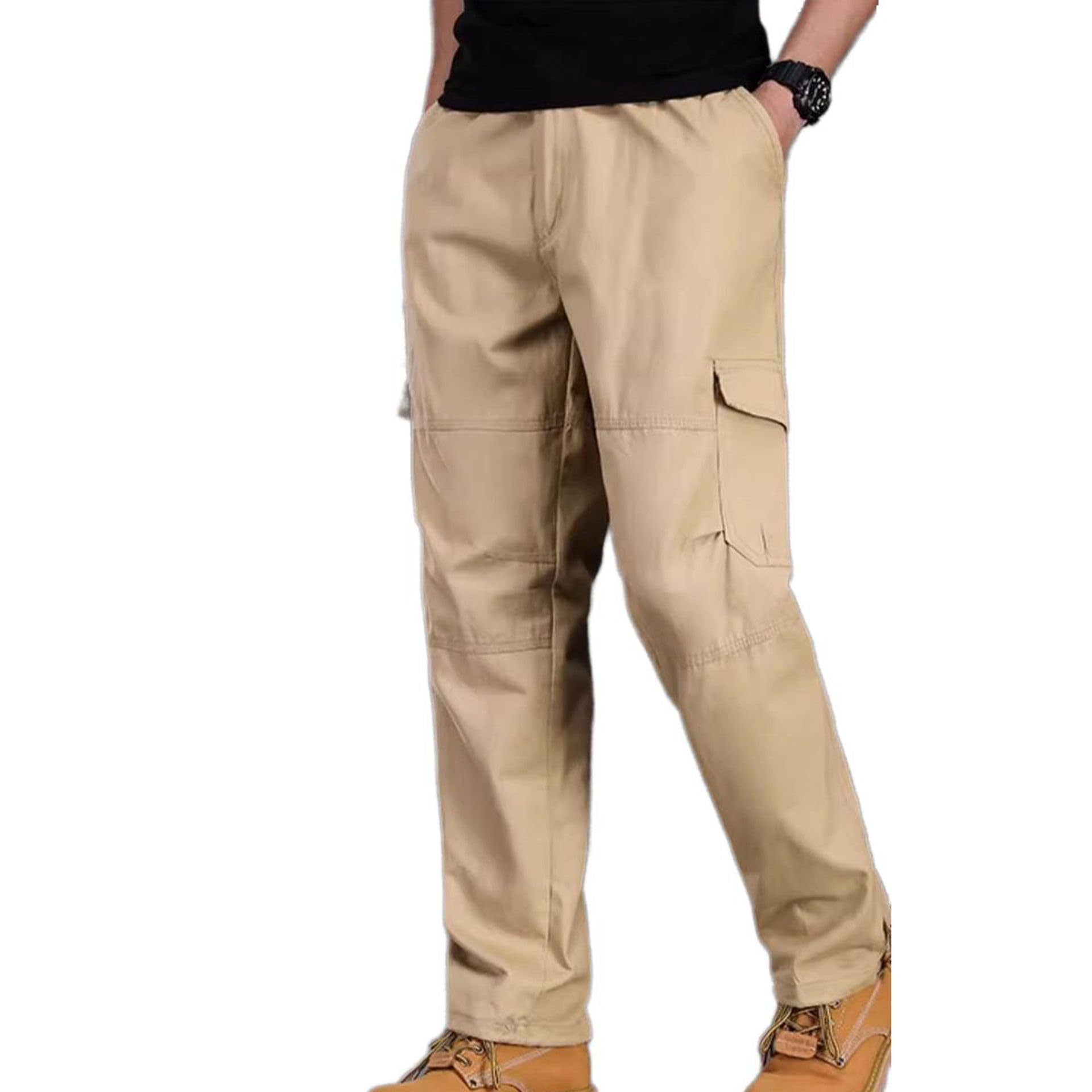 Pantalones de Carga Tácticos para Hombre Tallas Grandes, de Pierna Ancha y Algodón, Utilitarios para Deportes
