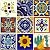 Tierra y Fuego Tile Set - Nine (9) 2 x 2 in. Ceramic Mexican Tiles - Talavera