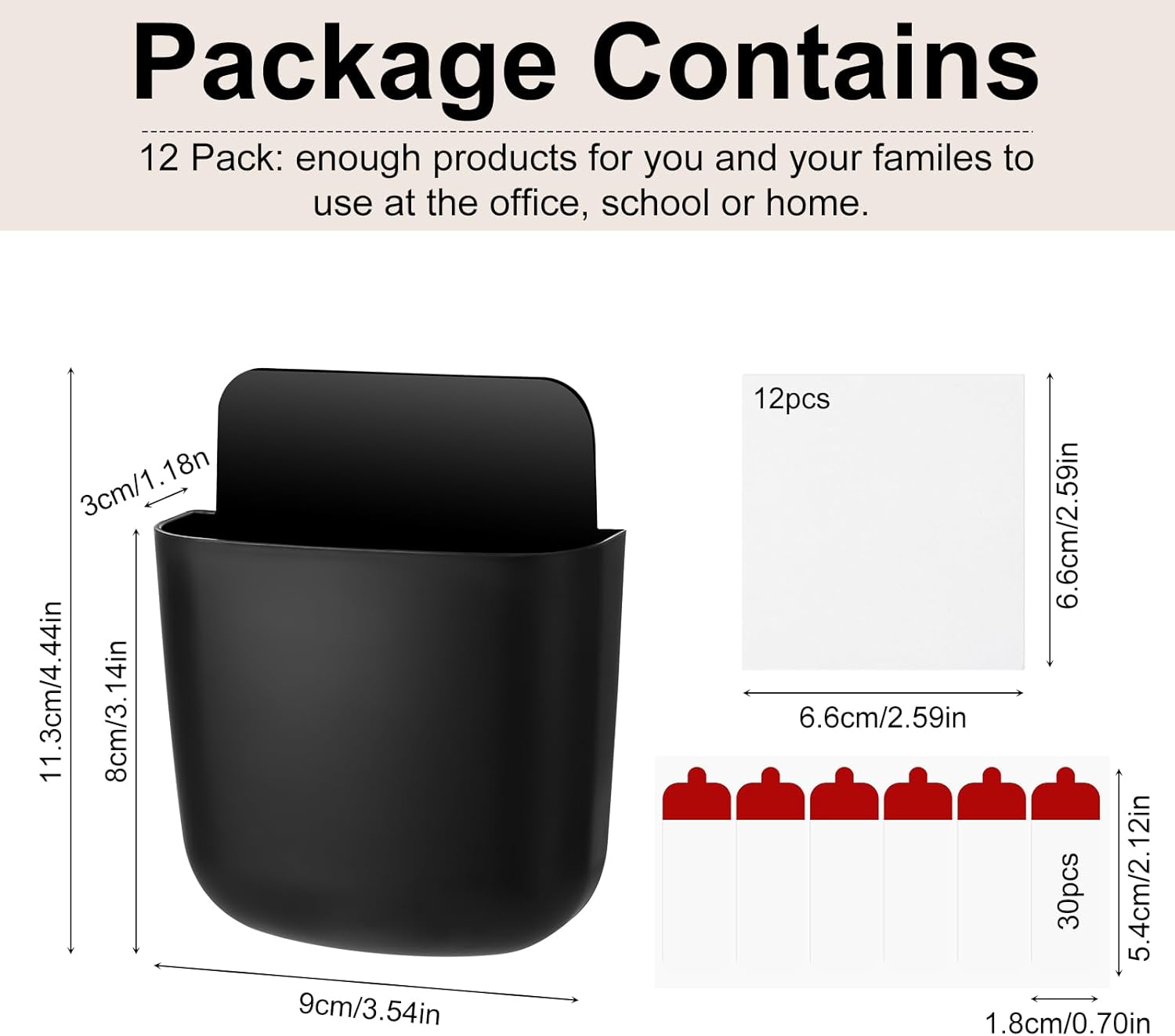 12 Pcs Black Remote Control Holder Wall Mount, Self-Adhesive Wall Phone Holder, Storage Box Organizer - Image 2