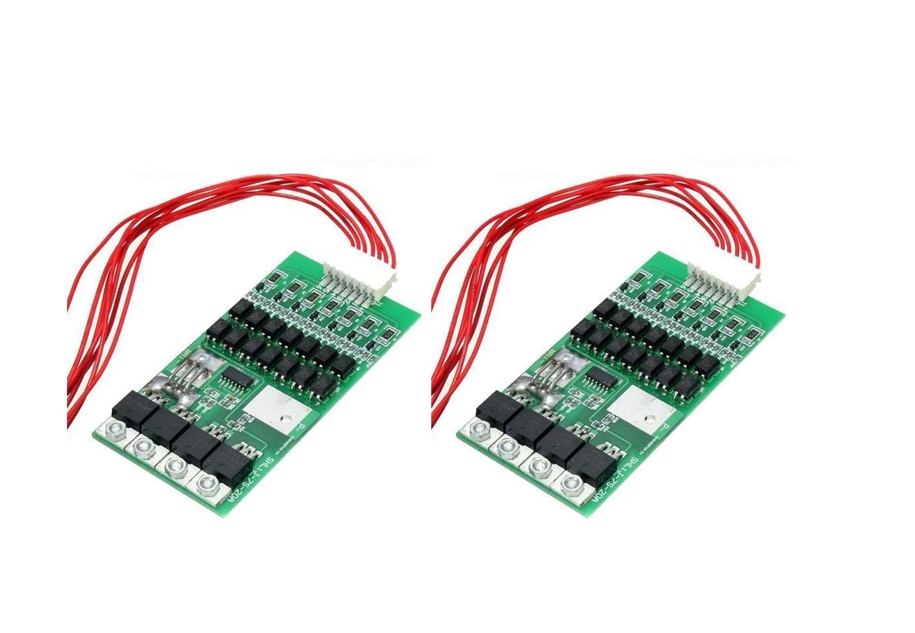 2 pezzi Scheda di protezione del caricabatterie BMS PCB 18650 per batteria al litio Li-ion 7S 20A