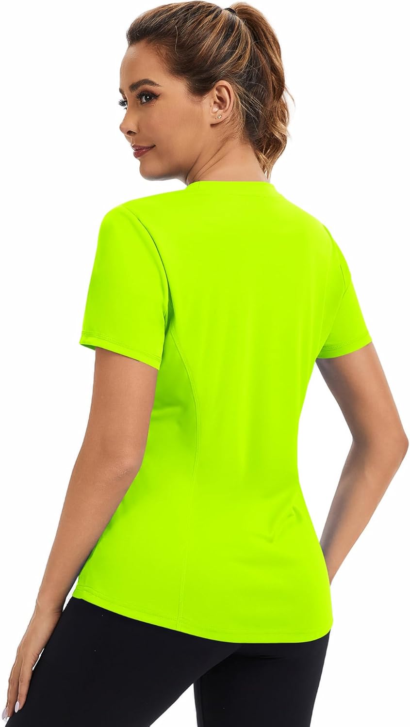 AVOOGUE Women's Short Sleeve Workout Tops Quick Dry Athletic UPF50+ Sun Protection Shirts Gym Hiking Running Yoga Clothes - Image 4