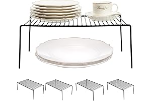 5-Tier Black Wire Shelving Kitchen Cabinet Organizer