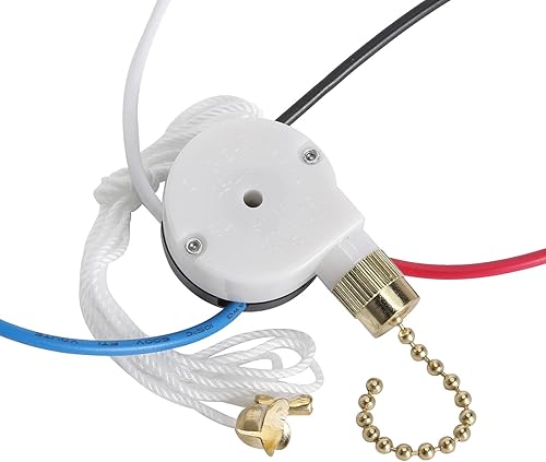 Zing Ear ZE-208S E89885 3 Speed 4 Wire Fan Switch Pull Chain Ceiling Fan Switch Switch Control Speed Switch con cuerda para ventiladores de techo,