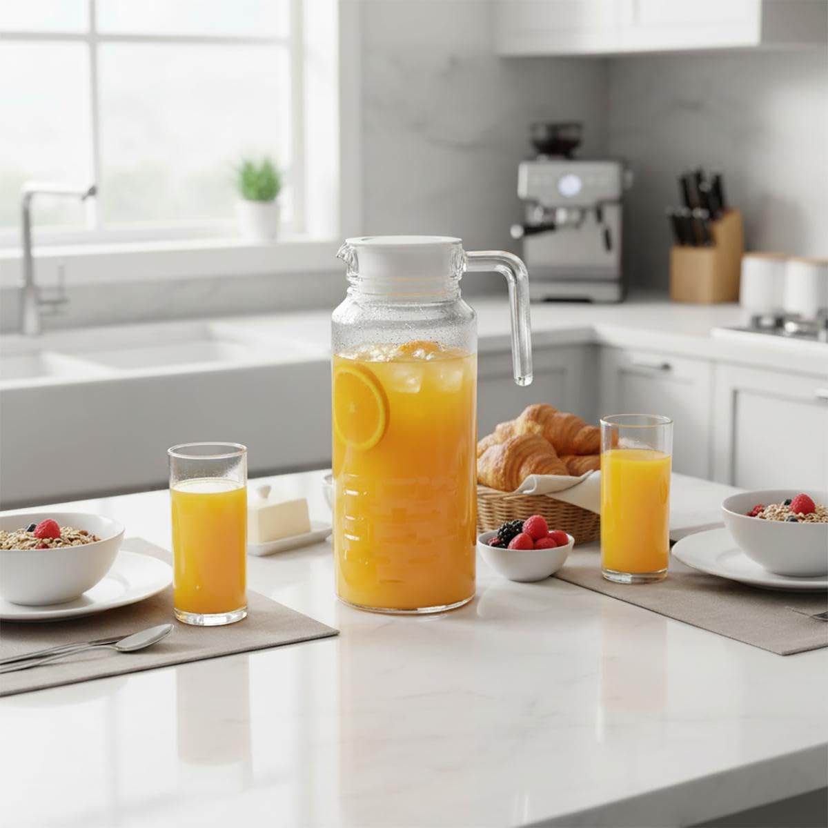 Luminarc Fridge Jug 1.3L with Lid - Transparent -4