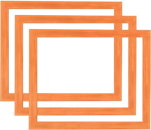 Jerry's Artarama Millbrook Collection - Portarretratos de madera country chic naranja bourbon - 11 x 14 - Moldeado estrecho de madera maciza de 1.5