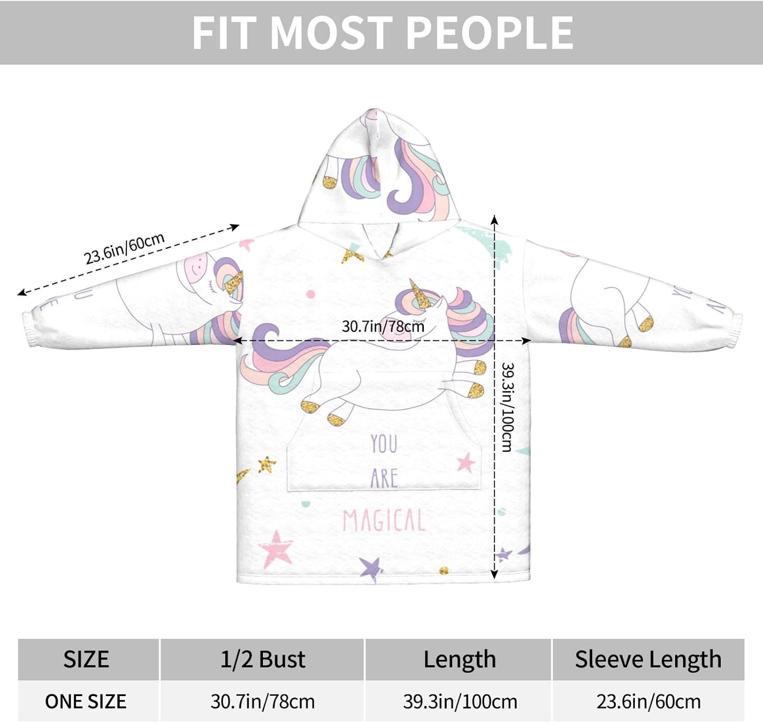 You Are Magicalprint Oversized Hoodie Blanket, Super Soft Warm Comfortable Hoodie, Wearable Blanket Adult