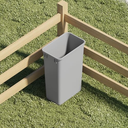 Image of Dowell 2 Pack 50Qt Wastebasket Trash Container, 9 /13Gal, Plastic, Stackable, for Kitchen /Bathroom /Office, Fits Under Sink /Desk - Grey (2, 50 QT)