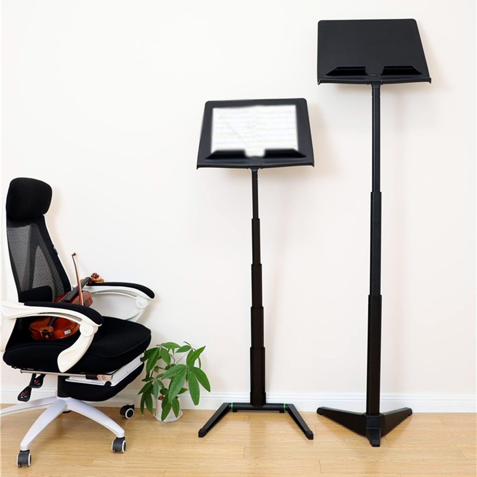 Notenständer, Verstellbarer Notenständer, tragbarer Notenständer, höhenverstellbar für Instrumentenspiel, Band und Chor (Schwarz 70192 cm)