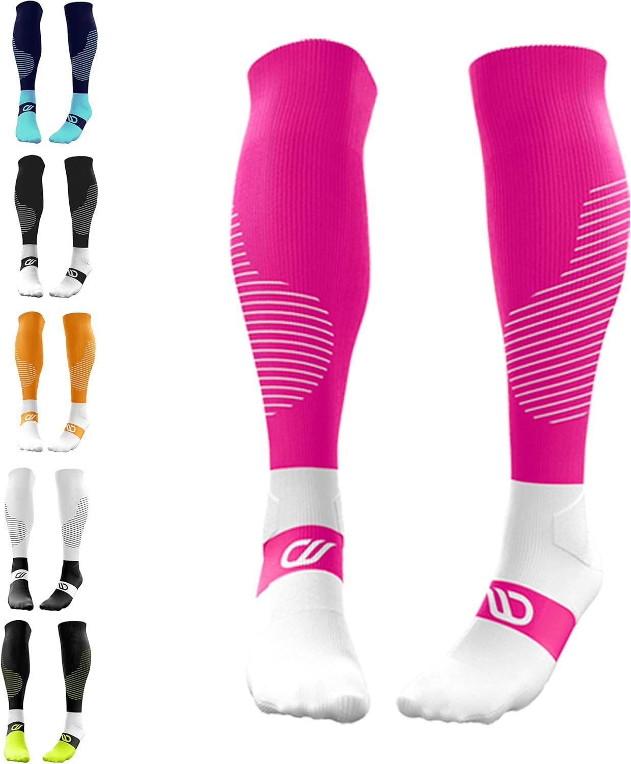 RUNSTARS Kompressionssocken für Sport, Laufen, Marathon und Triathlon I Premium Laufsocken mit gleichmäßiger Kompression und verstärkter Ferse I Kompressionsstrümpfe Herren & Damen