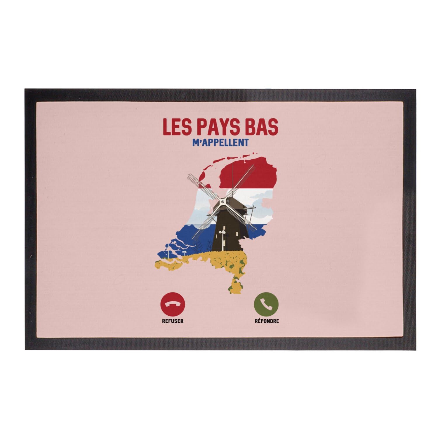 Paillasson Rose Les Pays Bas m'appellent tapis d'entrée 60x40cm