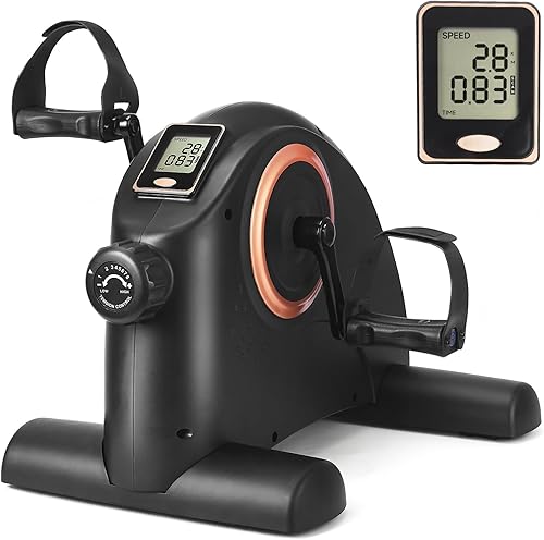 Miniatura 9 de Mini bicicleta de ejercicio, ejercicio de pedal portátil debajo del escritorio con resistencia magnética silenciosa, bicicleta de ejercicio portátil