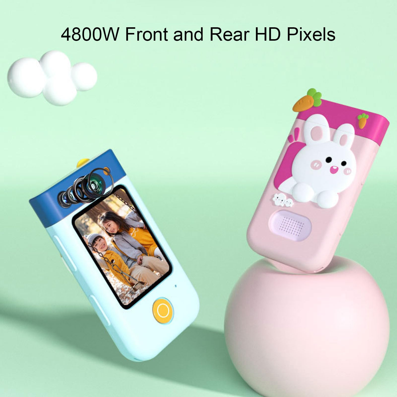 Smart Phone per Bambini Giocattolo, Touchscreen da 2,8 Pollici 1080P Smart Phone per Bambini, per con Giochi Educativi Lettore Musicale Lettore Video per 3 10 Attività di Viaggio (PINK)
