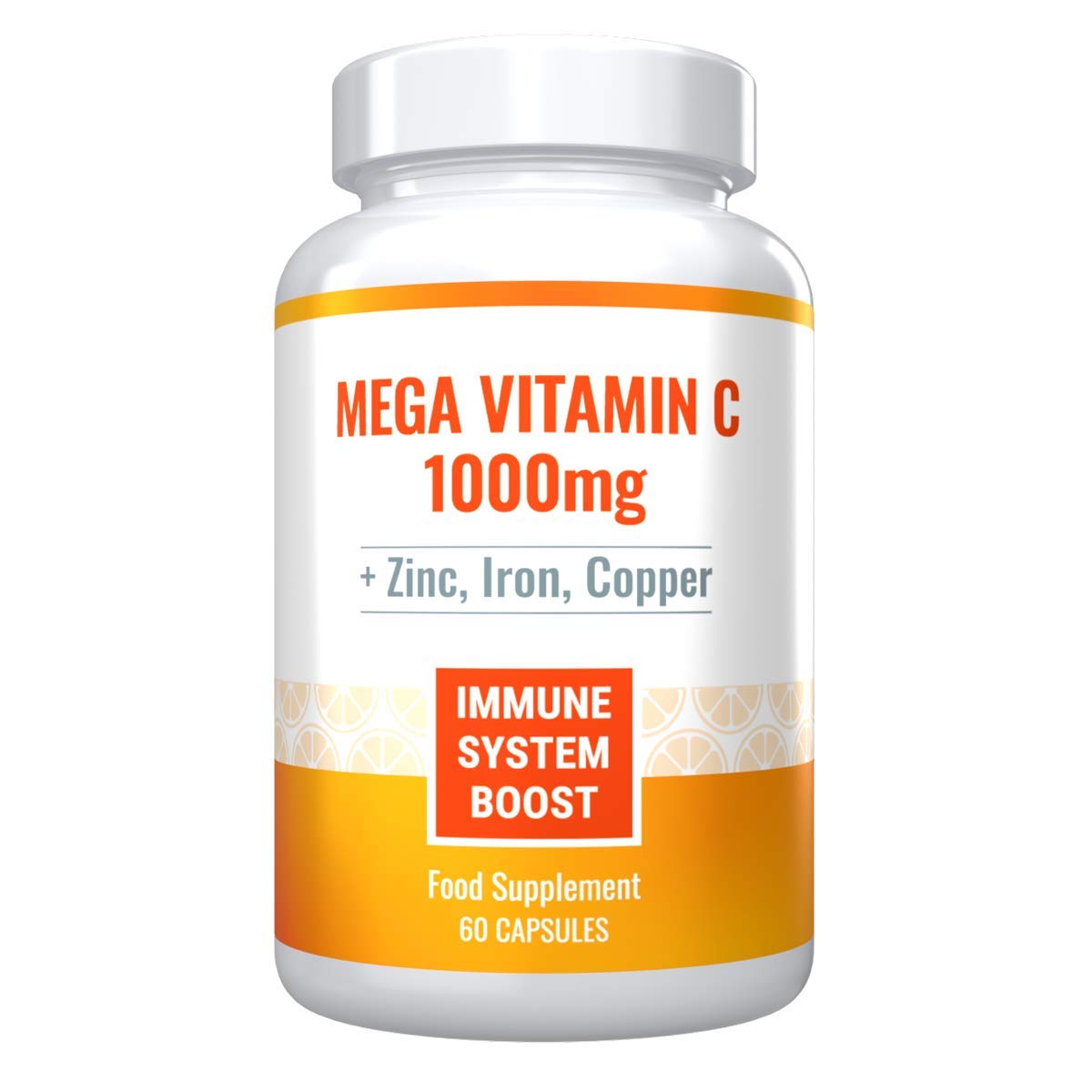 Mega Vitamin C 1000mg by NutriAlign. Fortified with Zinc, Iron and