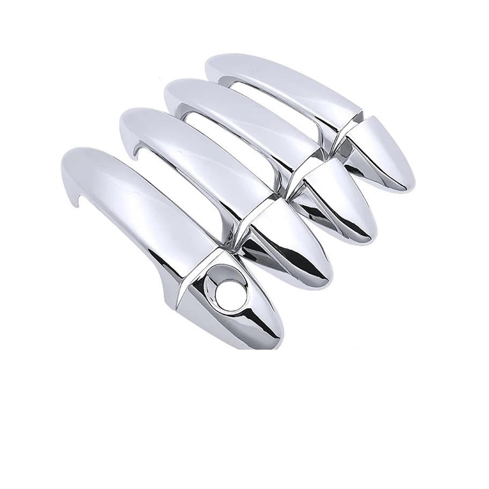 Lzbzhb Metallic Silver 4Pcs Car Exterior Outsidedoor Handle For Ecosport For Bk For Mk2 2014~2023 4Pcs Chrome Car Door Handle Cover Trim Chromium Decoration Exterior Parts(Metallic Silver 4Pcs)