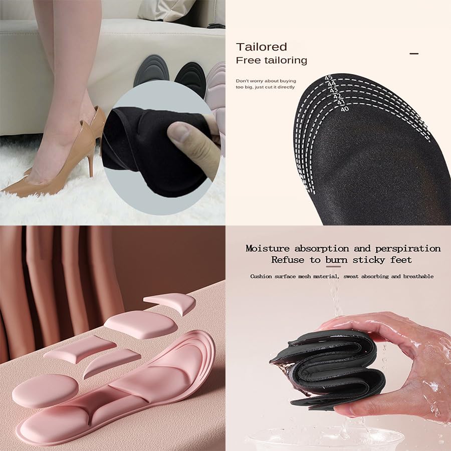 2 pares de plantillas de espuma viscoelástica para mujer, talla M miniatura 4