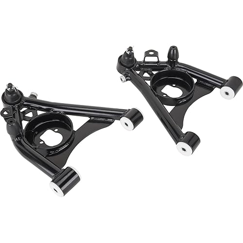 Speedway Motors Tubular Lower Control Arm Kit Compatible With 1982-1992 Camaro Firebird F-Body & G-Body, Heavy Duty DOM Steel Arms, Greaseable Ball Joints & Delrin Bushings, Pair