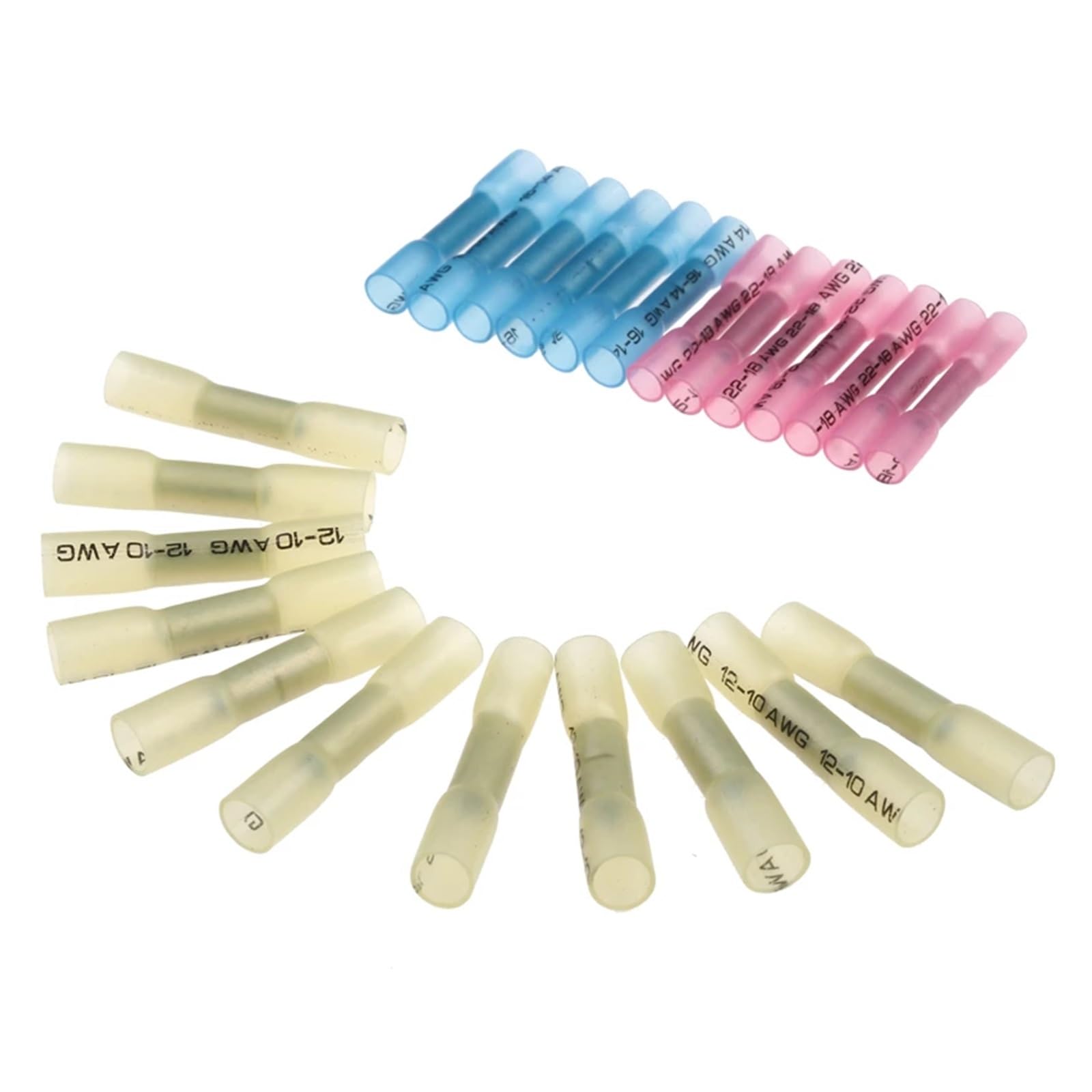 200 pezzi connettori termorestringenti terminali a crimpare for cavi elettrici connettori 0,5-6,0 mm2 kit 3 misure