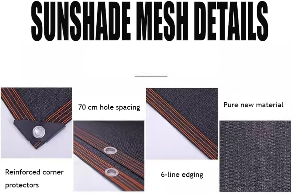 95% Shade Cloth Sunscreen Fabric Shade Netting Shade Cover Shade Panel Black for Greenhouse Outdoor Garden Patio Yard Party Pergola(Size:7x10m)